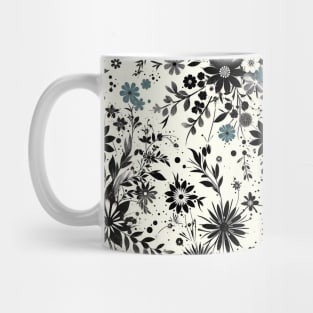 Black and White Floral Mug